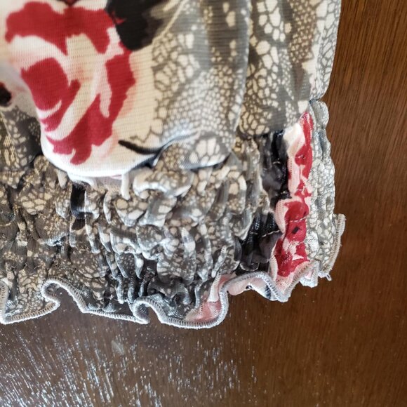 Maurices Rose and Lace Print Beaded Sleeveless Blouse - Picture 4 of 7